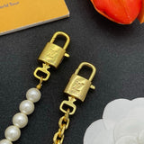 18K Louis Pearl & Gold Chain Bracelet Set