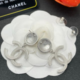 18K CC Pearl & Diamond Drop Earrings