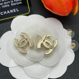 18K CC Pearl & Diamond Earrings