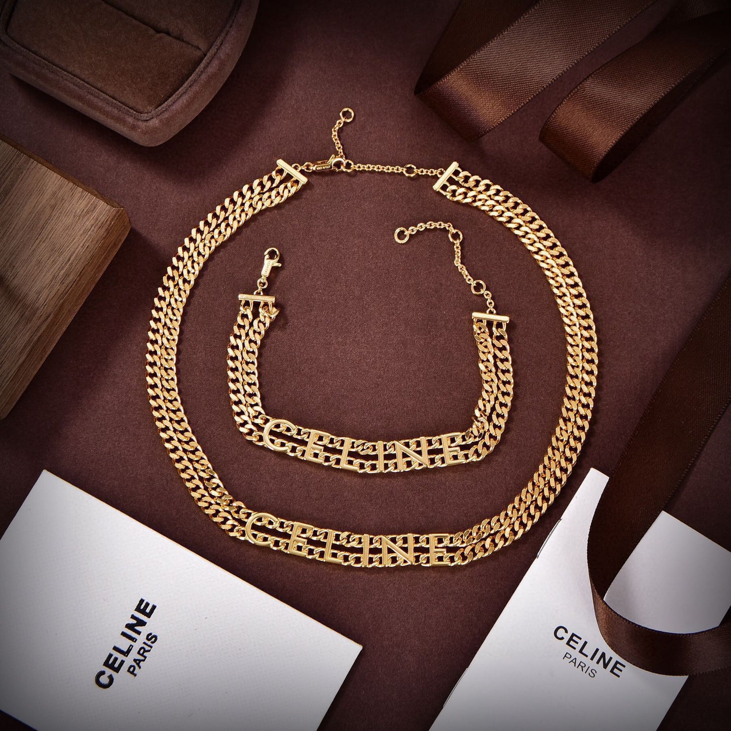 18K CE Triomphe Gourmette Necklace