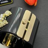 18K CC Pearl & Diamond Black Cuff Bracelet