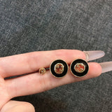 18K GG Black Gold Earrings