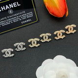 18K CC Pearl & Diamond Earrings