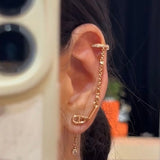 18K Chaine D'Ancre Rose Gold Diamond Earrings