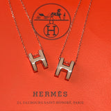 18K Mini Pop H Grey Necklace