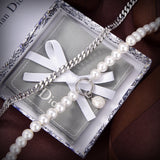 18K CD Triomphe Gourmette Pearls Necklace