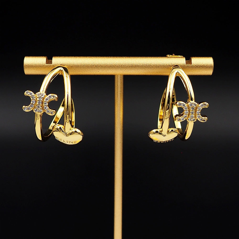 18K CE Triomphe Heart Earrings