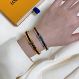 18K Louis Vintage  Leather Bracelet